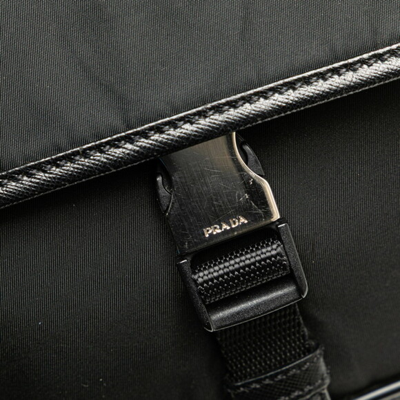 PRADA Black Leather Messenger Shoulder Bag - Picture 4 of 12